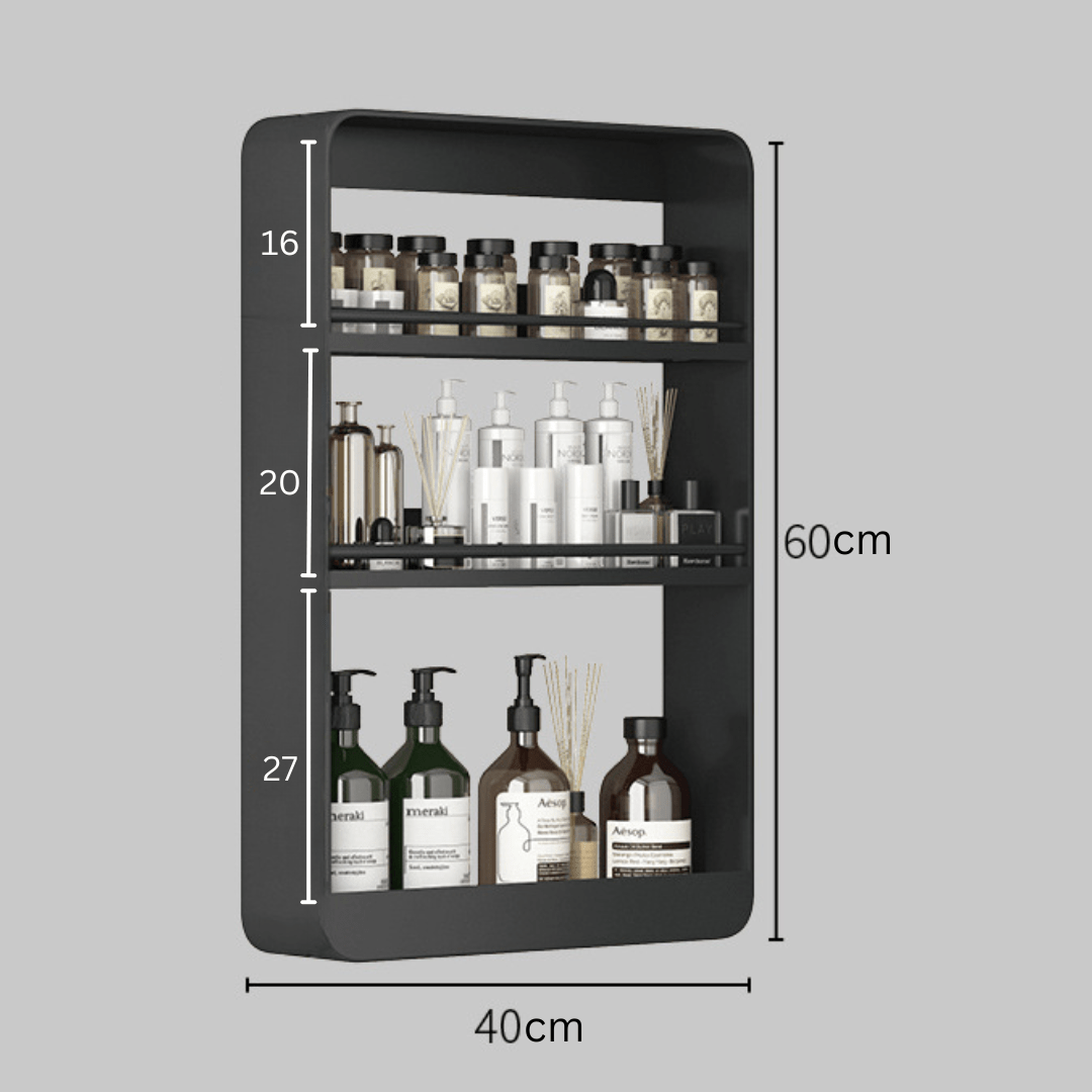 3-Tier Wall-Mounted Stainless Steel Bathroom Storage Rack