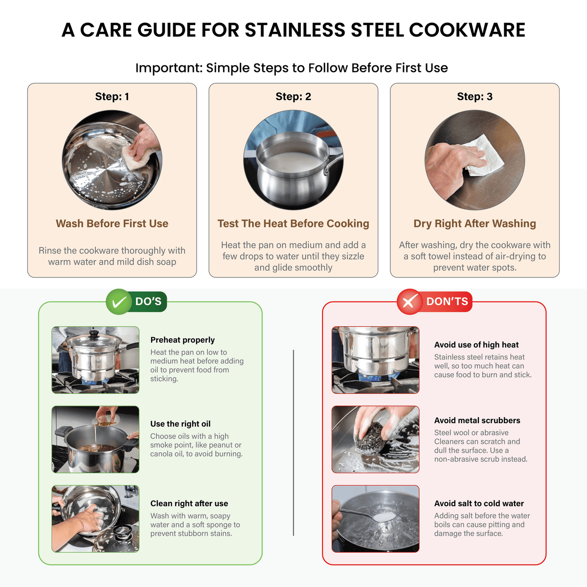 Multi-Purpose Stainless Steel Mixing & Cooking Bowl with Lid