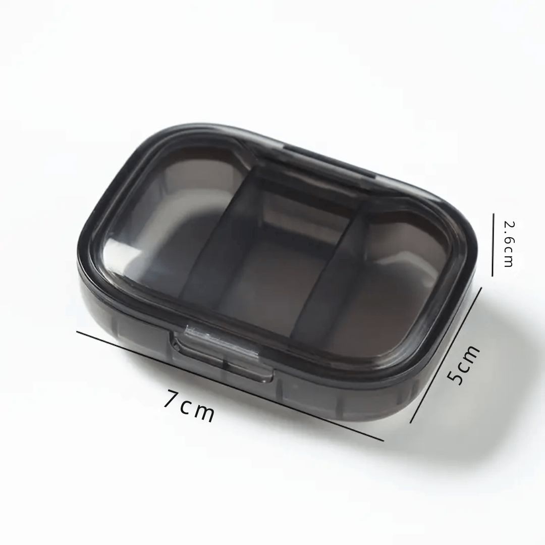 Compact 3-Grid Portable Pill Organizer Box