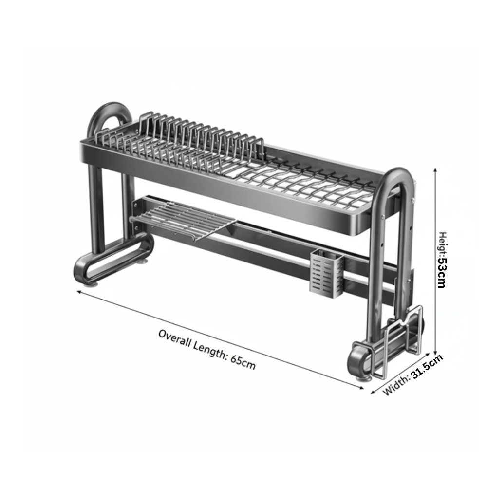 Multi-Function Stainless Steel Dish Drying Rack Organizer