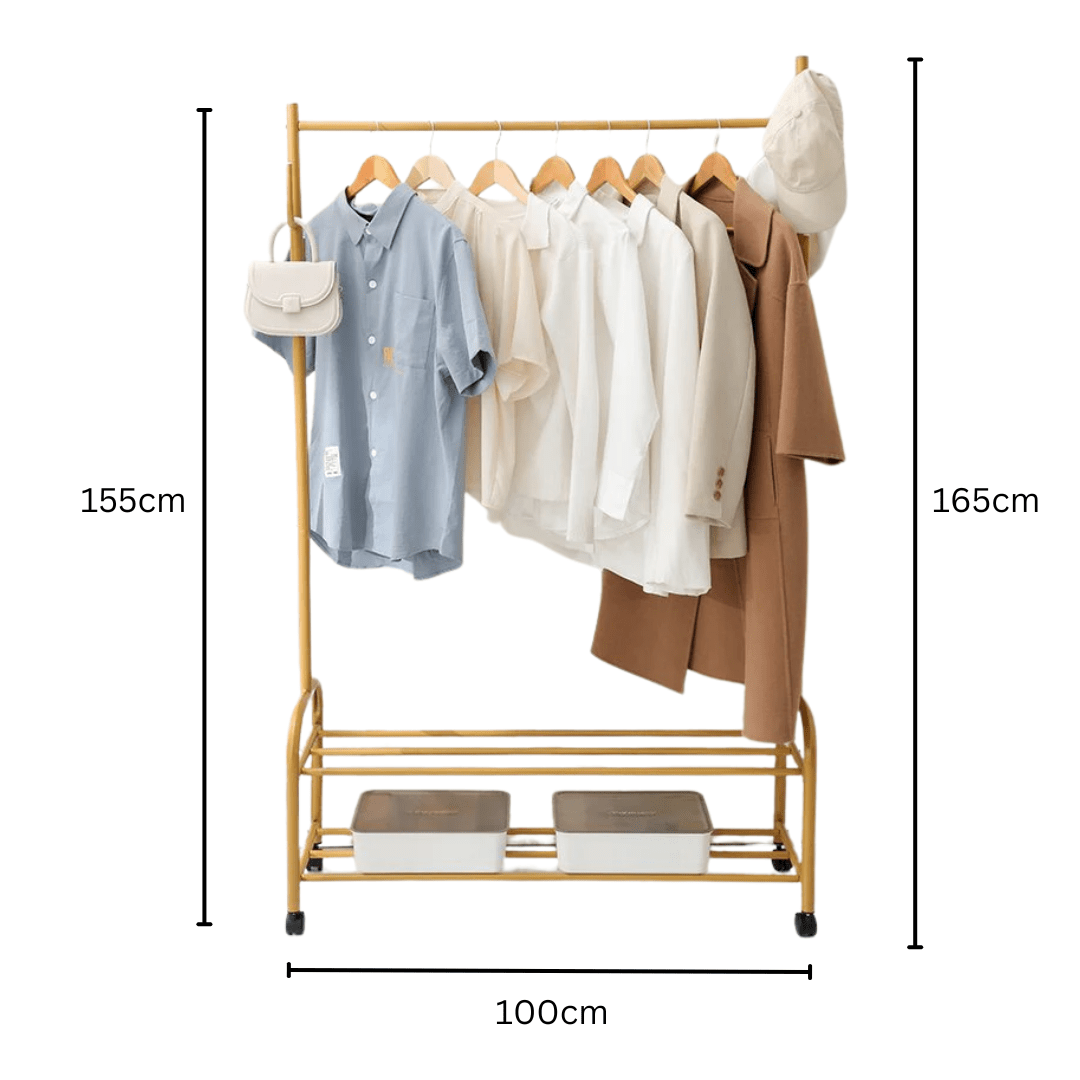Multi-Purpose Metal Frame Wardrobe Organizer Storage Shelf