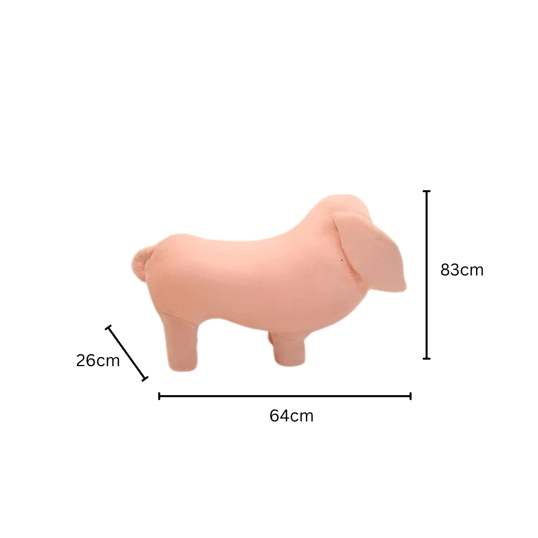 Pig-Shaped Plush Padded Ottoman Stool (60 cm)