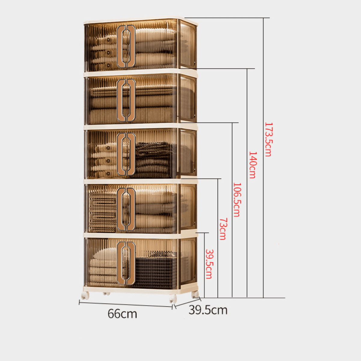 Multi-Purpose Large-Capacity Foldable Plastic Storage Cabinet with Double Doors