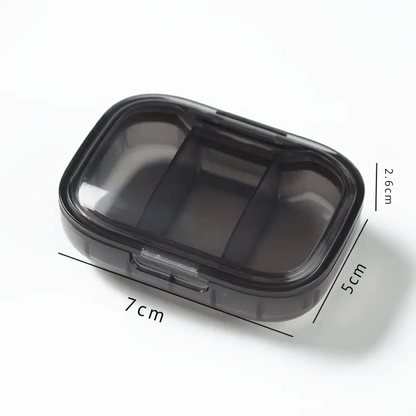 Compact Triple-Sealed Adjustable 3-Grid Mini Pill Organizer Box
