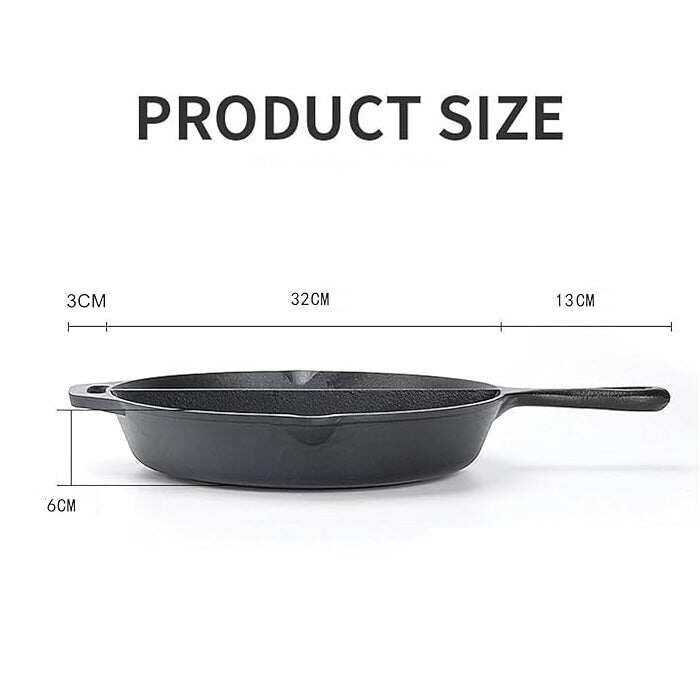 Dual-Sided Cast Iron Flat & Grooved Grill Pan (32 cm)