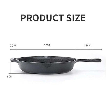 Dual-Sided Cast Iron Flat & Grooved Grill Pan (32 cm)