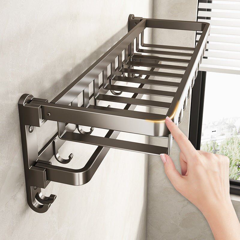 Space-Saving Foldable Aluminum Towel Rack (60 cm)