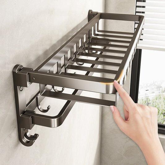 Space-Saving Foldable Aluminum Towel Rack (60 cm)