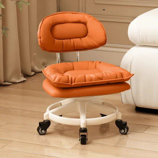 Faux Leather Swivel Padded Storage Stool