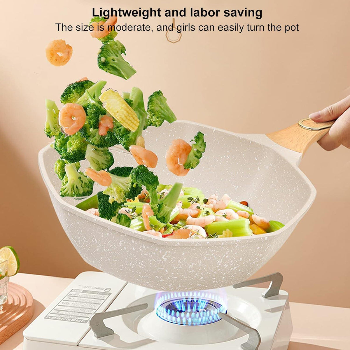 Non-Stick Octagonal Frying Pan with Lid